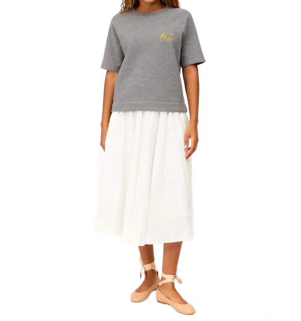 NEW CLARE V. short sleeve sweatshirt in grey melange